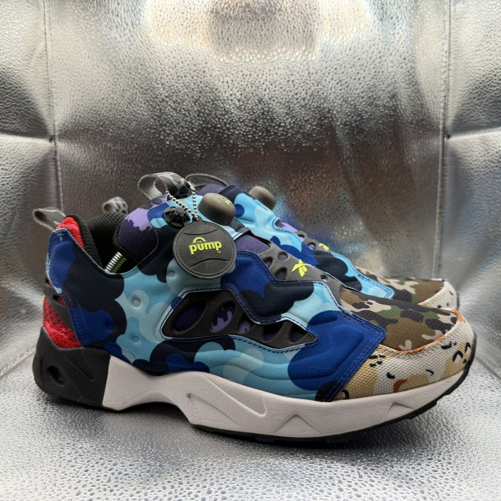 Size 10.5 Reebok Instapump Fury OG Mens Multi Camo Excellent BD4145 Sneakers